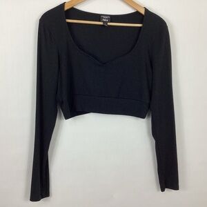 Nicole Williams English x Bar lll Cropped Long Sleeve Top Size Large